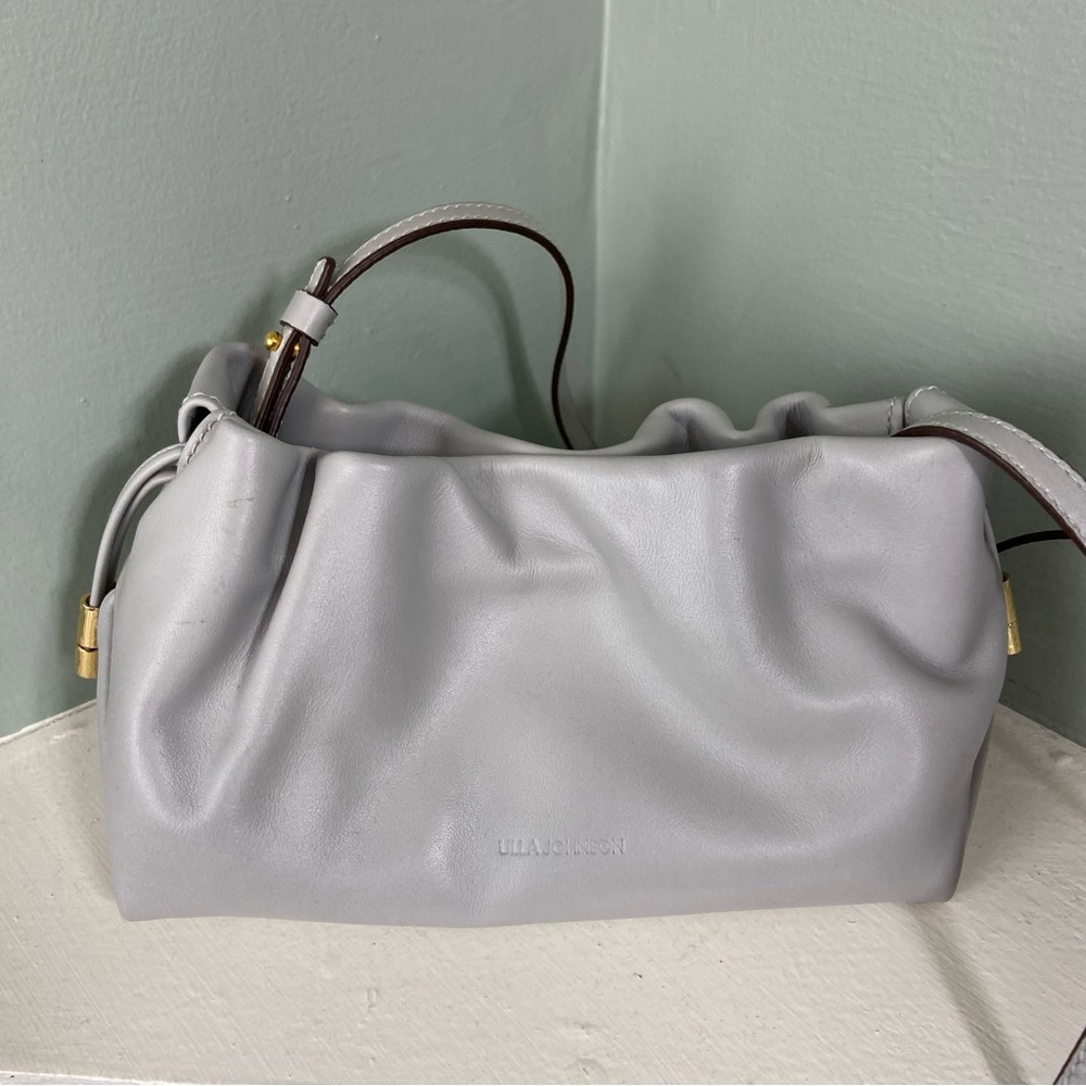 Ulla Johnson Remy Agave/Gray Mini Convertible Leather Clutch Crossbody Purse Bag